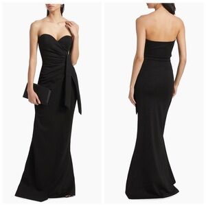 Chiara Boni La Petite Robe Kalos Sugar Strapless Drape Column Gown Size 10